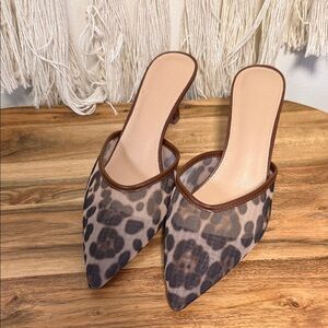 Leopard Kitten Heel Slip On